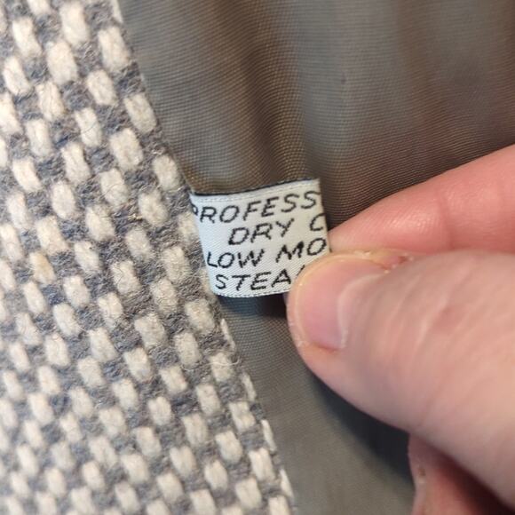 Spencer Douglas Vintage 80s Gray/Cream Tweed Wool Blend Car Coat Womens Sz 12 - Picture 11 of 14